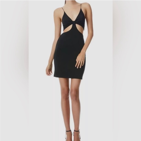 NWOT Alice + Olivia Black Cutout Havana Mini Dress size 8 - Picture 2 of 10